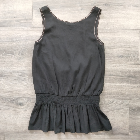 Hazel Embroidered Black Sleeveless Blouse Tank Top Size Small Boho Festival - Picture 6 of 12